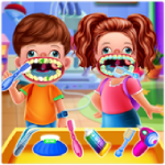 双胞胎宝宝牙齿护理游戏
