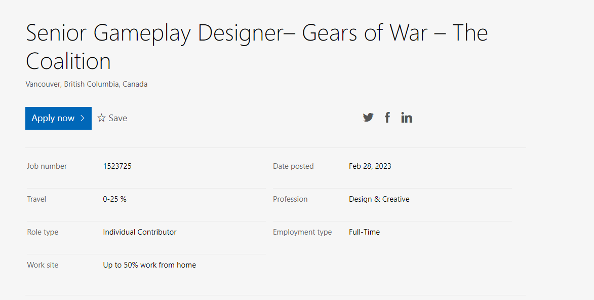《战争机器》正在招募该系列游戏设计师  重制版游戏或也在制作中