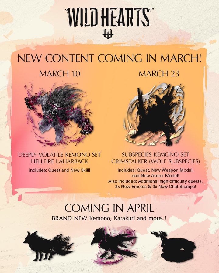 《狂野之心》公开未来更新路线图 总计将上线五只新怪物