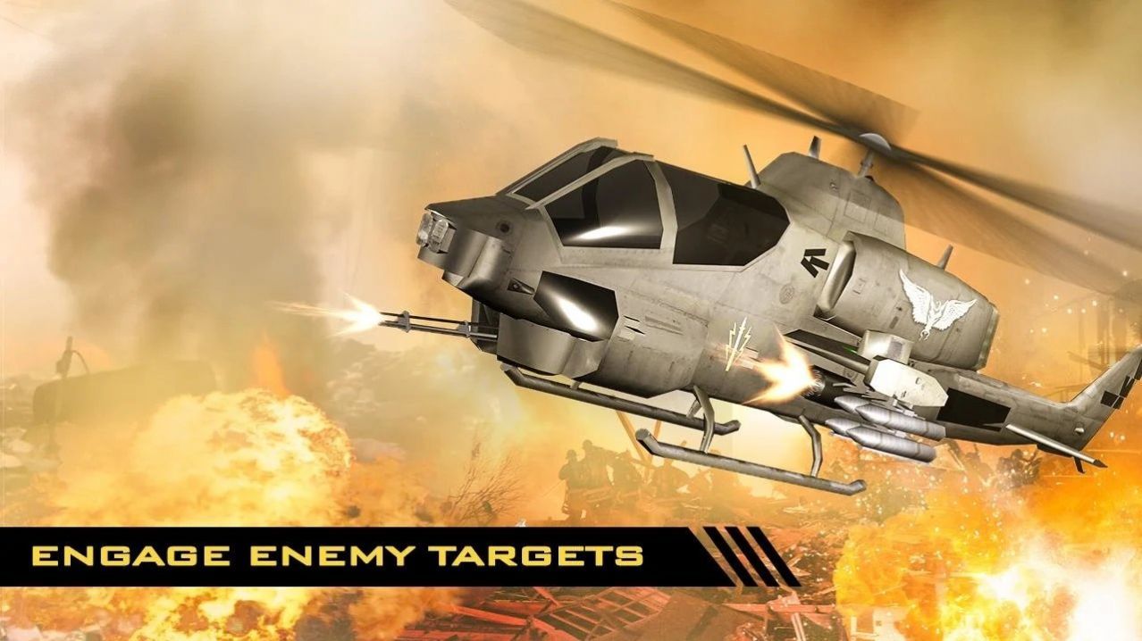 炮舰战斗直升机3D空战游戏中文版图片1